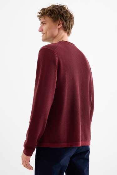 Heren - Trui - met structuur - bordeaux