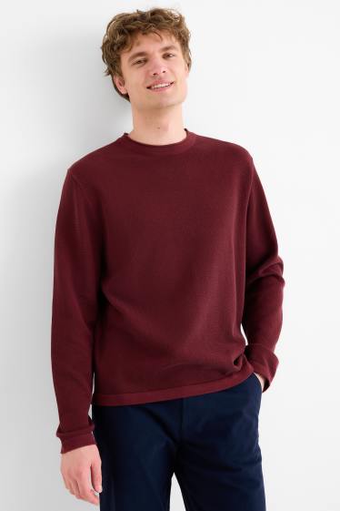 Heren - Trui - met structuur - bordeaux