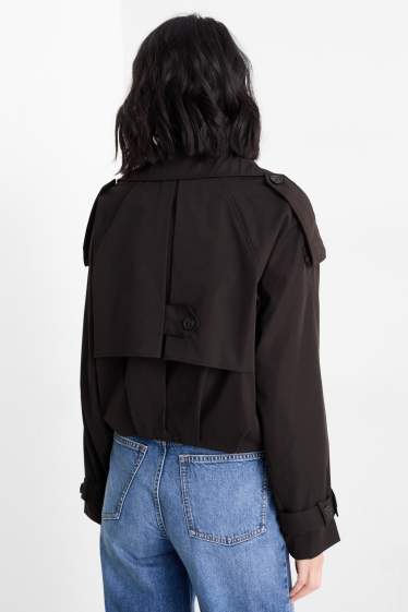 Femei - Trenci crop - negru