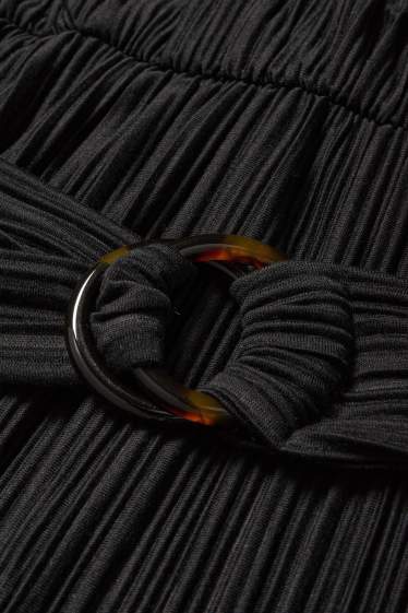 Femei - Rochie petrecută plisată - negru
