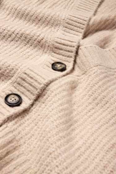 Femei - Cardigan tricotat - reiat - bej