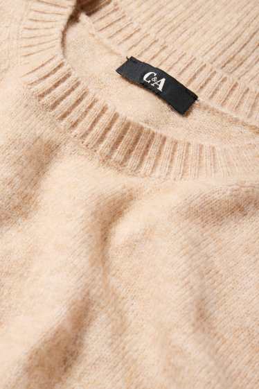 Femei - Pulover din tricot fin - bej deschis