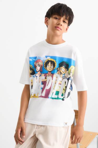 Copii - Băieți - One Piece - tricou cu mânecă scurtă - alb
