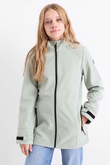 Copii - Fete - Geacă softshell cu glugă - impermeabilă - gri