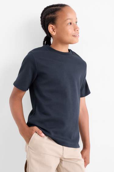 Copii - Băieți - Tricou cu mânecă scurtă - structurat - albastru închis