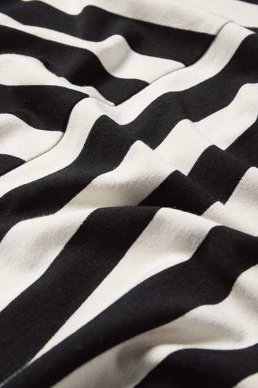 Femei - Tricou cu mânecă lungă - cu dungi - negru / nej