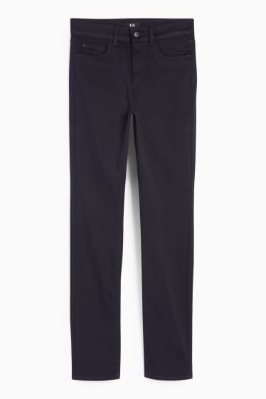Femei - Pantaloni de stofă - talie înaltă - slim fit - albastru închis