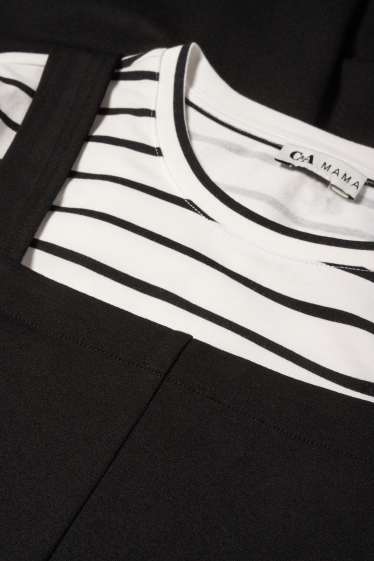 Femei - Set - tricou cu mânecă lungă și salopetă gravide - 2 piese - negru