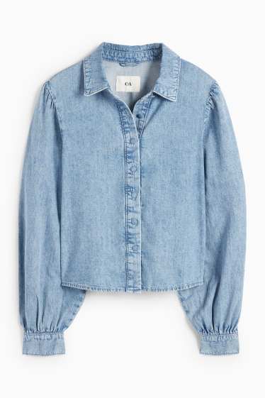 Femei - Bluză din denim - denim-albastru deschis