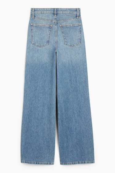 Femei - Wide leg jeans - talie înaltă - denim-albastru