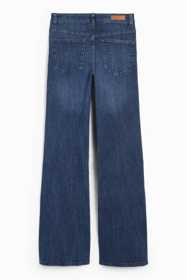Femei - Flared jeans - talie medie - denim-albastru