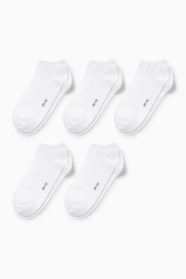 Femei - Multipack 5 perechi - șosete sub gleznă - alb