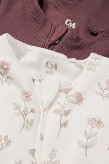 Bebeluși - fete - Multipack 2 buc. - floricele - pijama salopetă bebeluși - maro