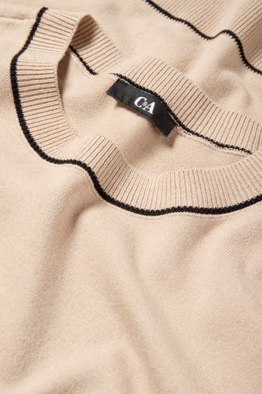 Femei - Pulover din tricot fin - bej