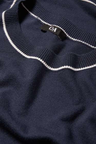 Femei - Pulover din tricot fin - albastru închis