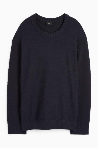 Home - Jersei - texturat - blau fosc