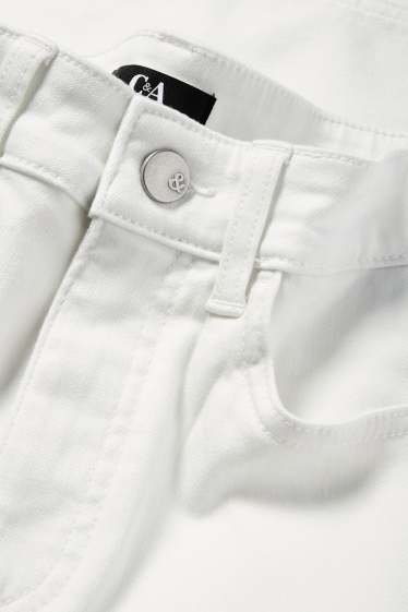 Women - Cloth trousers - high waist - slim fit - white