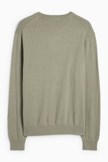 Bărbați - Pulover din tricot fin - verde
