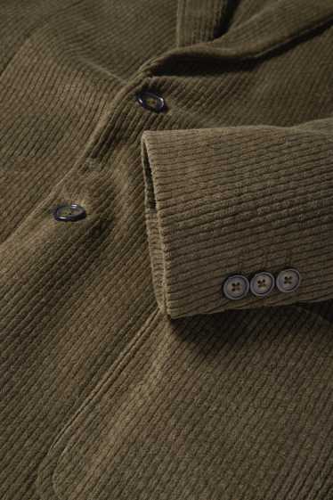 Bărbați - Sacou modular din catifea - regular fit - stretch - verde închis