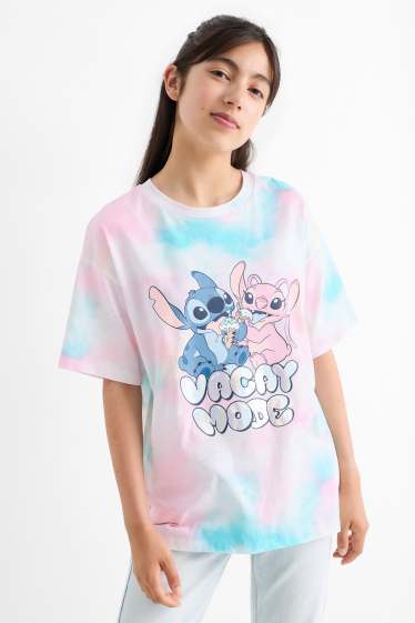 Copii - Fete - Lilo & Stitch - tricou cu mânecă scurtă - cu model - roz