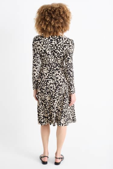 Femei - Rochie petrecută - cu model - negru / nej