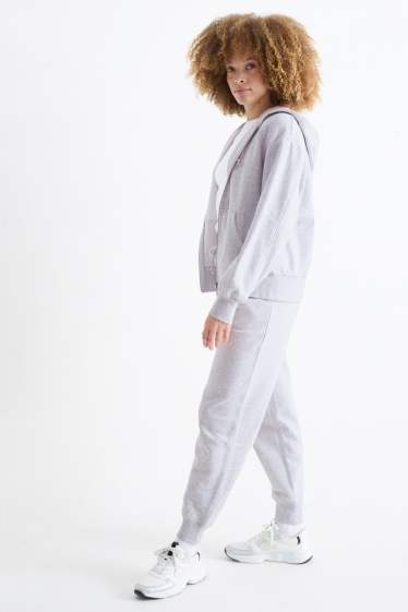 Femei - Pantaloni de trening - gri deschis melanj