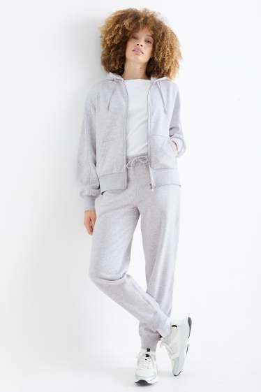 Femei - Pantaloni de trening - gri deschis melanj