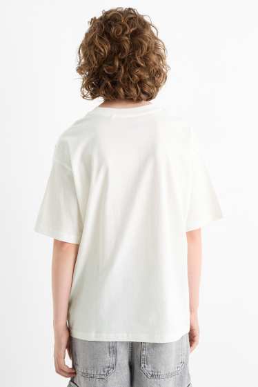 Copii - Băieți - Tricou cu mânecă scurtă - alb-crem