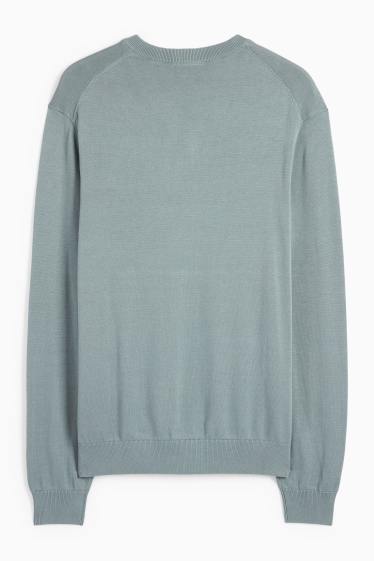 Herren - Feinstrick-Pullover - hellgrau
