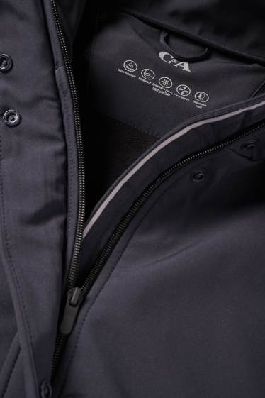 Femei - Palton din softshell cu glugă - rezistent la apă - 4 Way Stretch - albastru închis