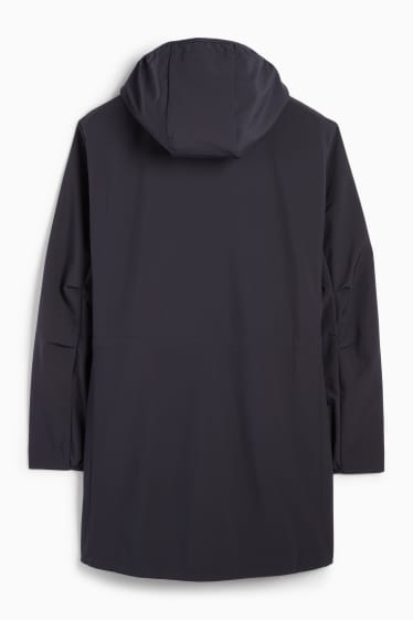 Femei - Palton din softshell cu glugă - rezistent la apă - 4 Way Stretch - albastru închis