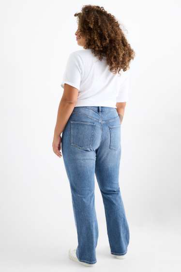 Femei - Bootcut jeans - talie medie - denim-albastru