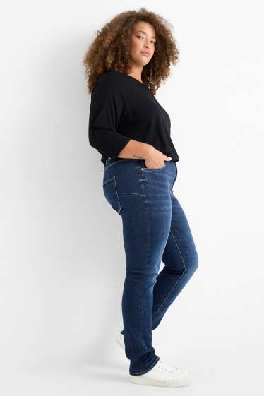 Femei - Slim jeans - talie medie - jeans modelatori - Flex - LYCRA® - denim-albastru închis