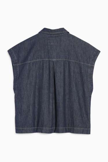 Femei - Bluză fără mâneci din denim - negru