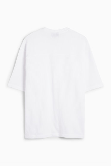 Bărbați - Tricou - supradimensionat - reiat - alb