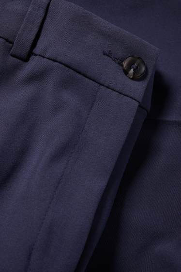 Women - Cloth trousers - low waist - wide leg - dark blue