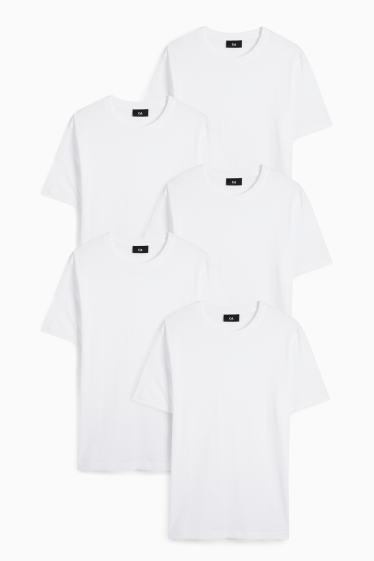 Bărbați - Multipack 5 buc. - tricou - regular fit - alb