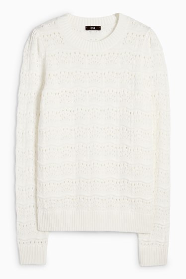 Damen - Pullover - cremeweiß