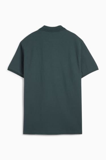 Bărbați - Tricou polo din tricot - regular fit - structurat - verde închis