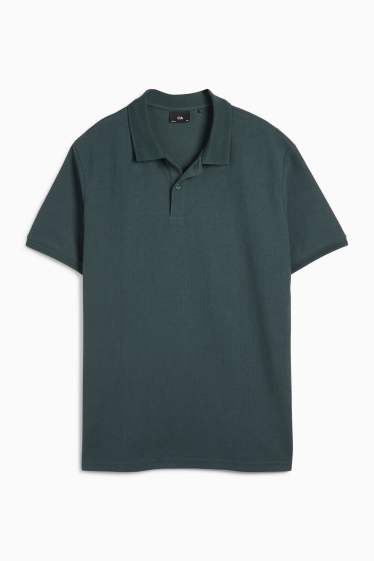 Bărbați - Tricou polo din tricot - regular fit - structurat - verde închis