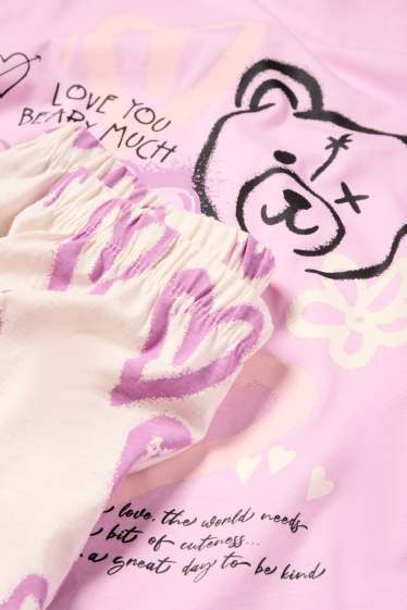 Copii - Fete - Graffiti Love - pijama - 2 piese - roz
