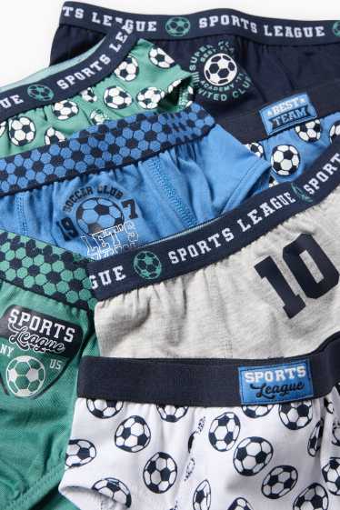 Copii - Băieți - Multipack 7 perechi - fotbal - chiloți - verde