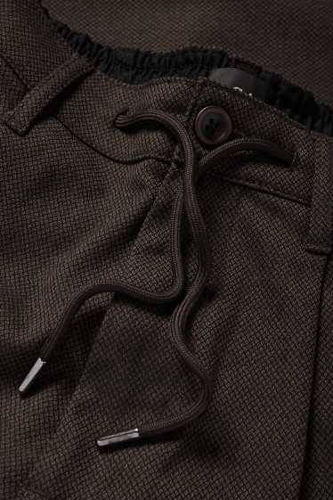 Bărbați - Chino - tapered fit - structurat - maro închis