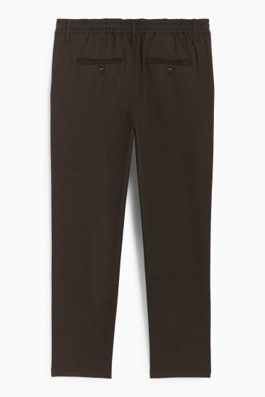 Bărbați - Chino - tapered fit - structurat - maro închis