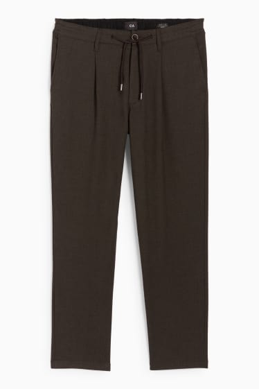 Bărbați - Chino - tapered fit - structurat - maro închis