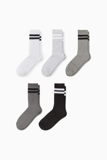 Bărbați - Multipack 5 perechi - șosete de tenis - gri