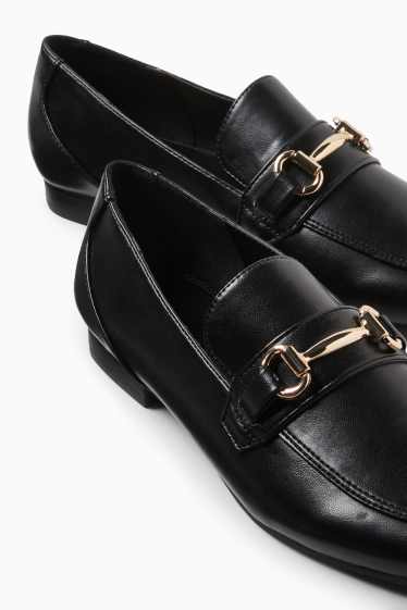 Femei - Mocasini - imitație de piele - negru