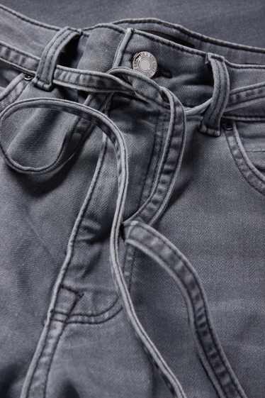 Femei - Wide leg jeans - talie medie - denim-gri