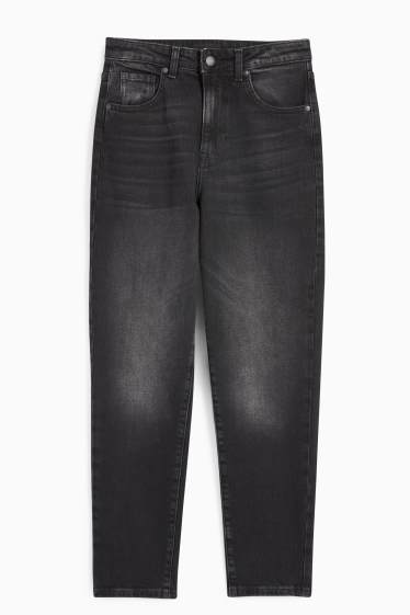 Dámské - Mom jeans - high waist - LYCRA® - džíny - tmavošedé