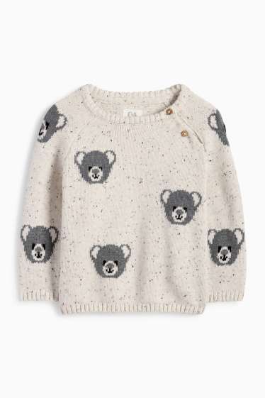 Unisex - Ursuleți - pulover bebeluși - alb-crem